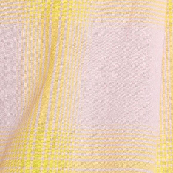 BP Nordstrom cropped button up shirt pink yellow windowpane NWT NEW 1X - Picture 6 of 8